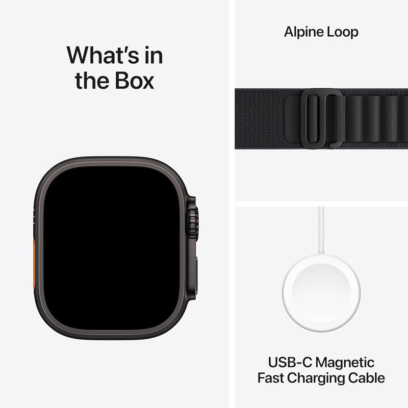 Apple Watch Ultra 3 [GPS + Cellular 49mm] Running & Multisport Smartwatch w/Rugged Titanium Case w/Black Alpine Loop - M. Satellite Communications, Advanced Health & Fitness Tracking