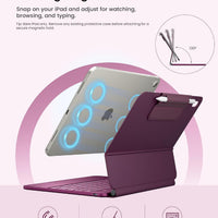 Funda con Teclado typecase Edge para iPad 11" (A16) / 10.ª Gen - Frambuesa