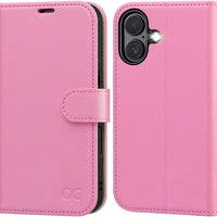 OCASE for iPhone 16 Wallet Case, Card Holder, Pink
