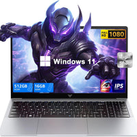 KAIGERR Laptop, 2026 New Laptop Computer with Intel Quad-Core Processor(Up to 3.4GHz), 16GB RAM 512GB NVMe SSD, 15.6" FH