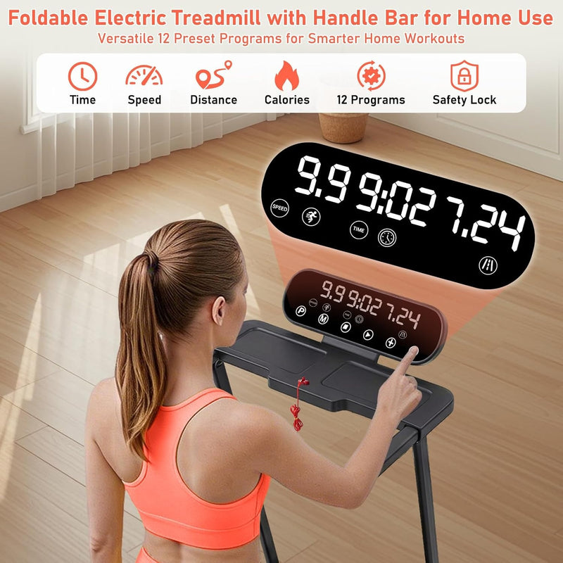 MCRG Portable Walking Pad Treadmill with Handle Bar Incline for Home Small