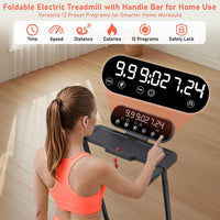 MCRG Portable Walking Pad Treadmill with Handle Bar Incline for Home Small