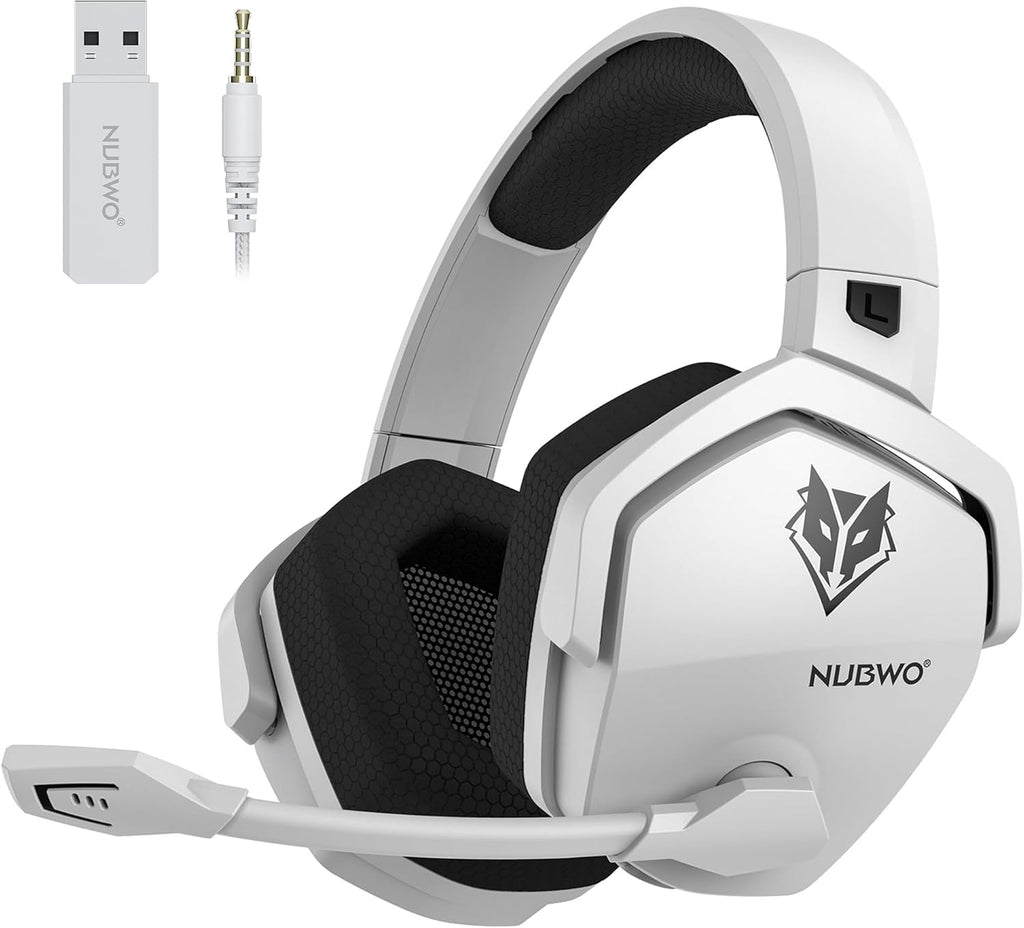 NUBWO Wireless Gaming Headset with Mic for Ps5 Ps4 PC, Zero Interference, 100-Hour Battery All-Day Play, 23ms Sync for