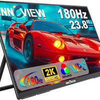2K 180Hz Portable Gaming Monitor, 23.8" 2560x1440 QHD Fast IPS ∆E<2 100% sRGB Portable Monitor w/180° Adjustable Stand T