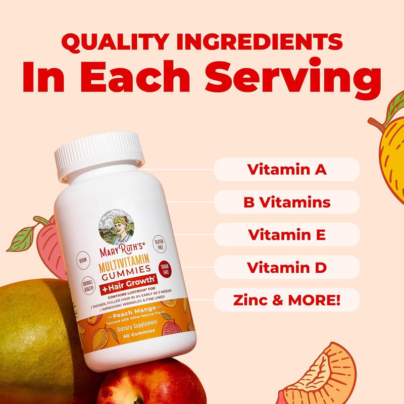 MARYRUTH'S Multivitamínico + Gomitas para el crecimiento del cabello