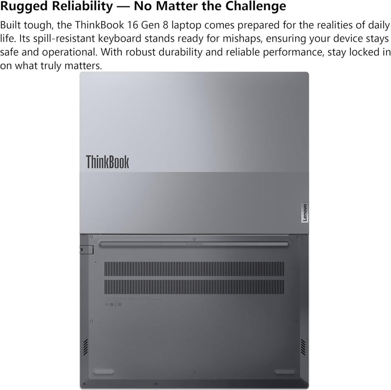 Lenovo ThinkBook 16 Gen 8 Business Laptop, 16" WUXGA IPS Display, Intel Core Ultra 7 255H, 32GB DDR5 RAM, 1TB PCIe SSD, Fingerprint Reader, Copilot AI PC Office 365 for Web, Arctic Grey Windows 11 Pro