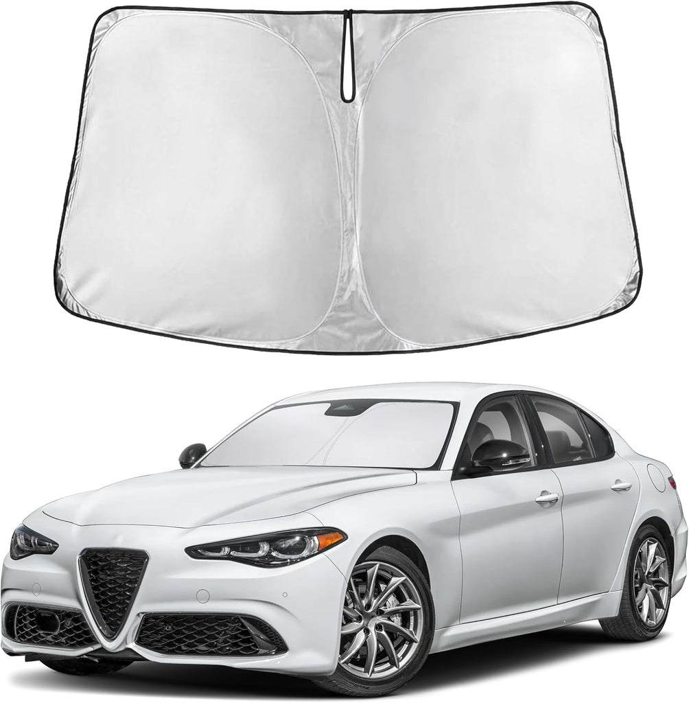 EcoNour Windshield Sunshade Compatible for Alfa Romeo Giulia 2016-2024 2025 2026, Sun Visor for Front Windshield & Windo