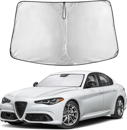 EcoNour Windshield Sunshade Compatible for Alfa Romeo Giulia 2016-2024 2025 2026, Sun Visor for Front Windshield & Window Sun Shade Cover, UV Heat Blocker & Protector, Car Accessories