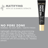 Milani Face Primer for Makeup - No Pore Zone Mattifying Primer 1.0 Fl. Oz