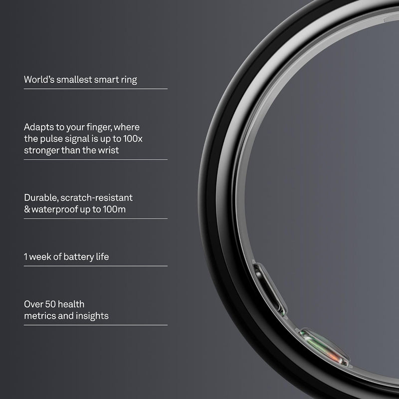 Oura Ring 5 - Anillo Inteligente de Salud y Sueño - Stealth (Negro Mate)