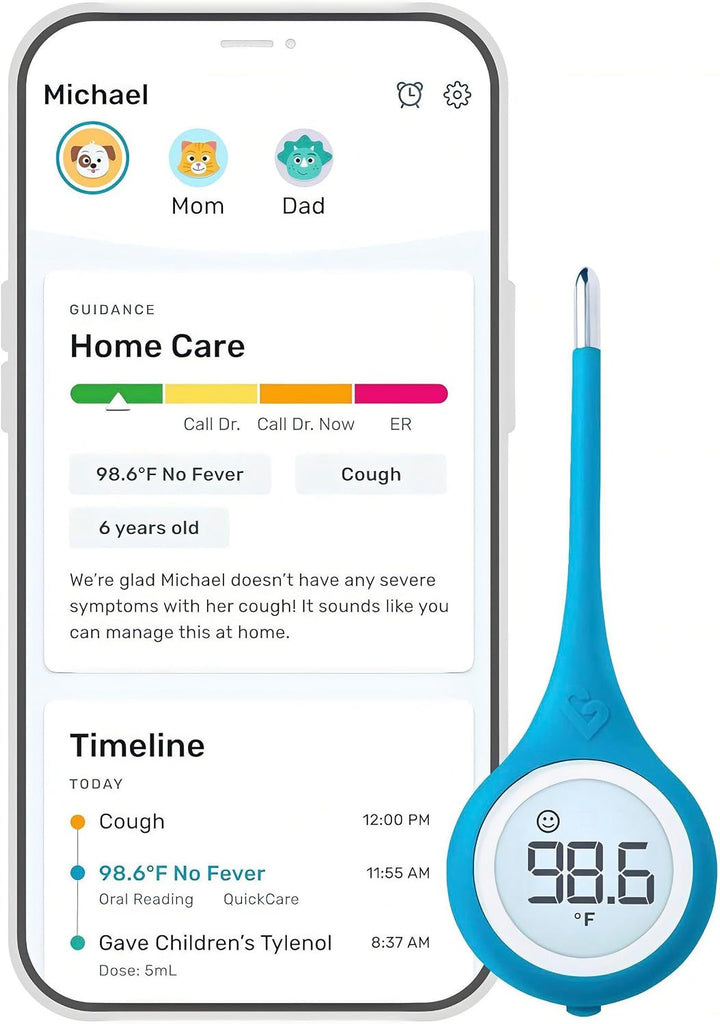 Kinsa Smart,Fever, Digital Medical Baby, Kid and Adult Termometro - Accurate, Fast, FDA Cleared Thermometer for Oral, Ar