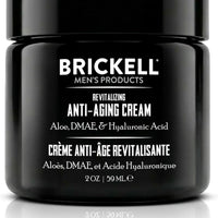 Crema revitalizadora antienvejecimiento Brickell Men's para hombres, crema de noche antiarrugas natural y orgánica para la cara para reducir líneas finas y arrugas, 2 onzas, sin fragancia