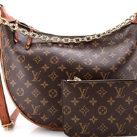 Original, Louis Vuitton Pre-Loved Loop Hobo Reverse Monogram Canvas, Brown