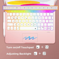 Funda con Teclado NOKBABO para iPad 10/11 (A16) y Air 11" (M4/M3/M2) - Rosa Intenso