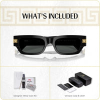 Versace VE4465 Rectangular Sunglasses for Men +BUNDLE with ACCESSORY EYEWEAR KIT