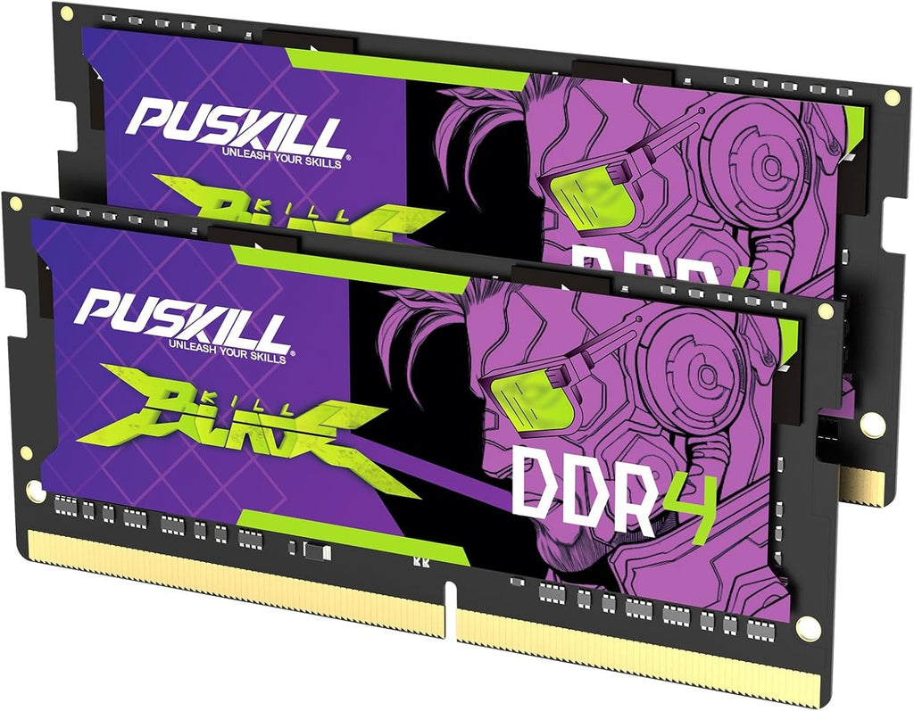 PUSKILL DDR4 Laptop RAM 32GB Kit (2x16GB) 3200MHz (PC4-25600) 260-Pin SODIMM CL22 1.2V - Plug and Play Upgrade for Gaming Laptops and Notebooks, Compatible with Intel & AMD