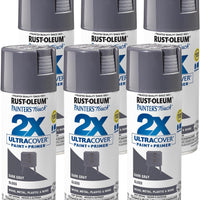 Rust-Oleum 334031-6PK Painter's Touch 2X Ultra Cover Spray Paint, 12 oz, Gloss Dark Gray, 6 Pack