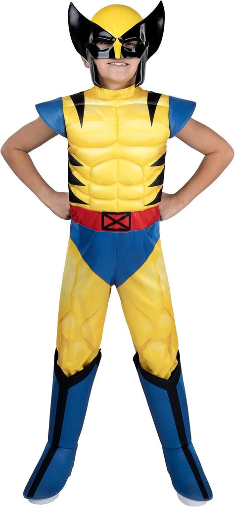 MARVEL Wolverine Official Youth Halloween Costume - Premium Quality Padded Jumpsuit with Plastic Mask (S)