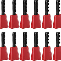 Fiada 12 Pcs Cow Bell 8 Inch Noise Makers for Sporting Events Loud Hand Bell Musical Cheering Cowbell with Handle for Fo
