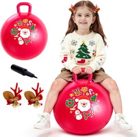 ZOOJOY Red Hopper Ball, 18 in Bouncy Ball with Handle for Kids Ages 3-8