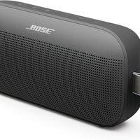 Bose SoundLink Flex Portable Bluetooth Speaker (2nd Gen), Outdoor Speaker with Hi-Fi Audio, Up to 12 Hours Battery, Waterproof and Dustproof, + Slinger Hard Travel Case & USB Plug (Black)