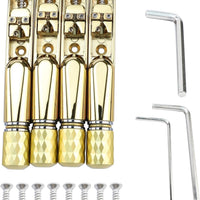 OVSAL Pack of 4 Individual Single Tubular Fixed Bridge 4 String Electric Bass Bridge for Headless 4-string Bass Replacem