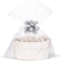 Sea Team Woven Cotton Rope Gift Basket with Gift Bags & Ribbons, Empty Storage Basket, Baby Shower Present, Pet Gift or