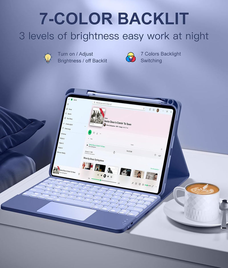 Funda con Teclado Harvopu para iPad 11" (A16) / iPad 10.ª Gen - Azul