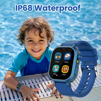 Melontti Waterproof Smart Watch for Kids Boys Ages 5-12 with 39 Games, HD Camera, Video, Music, Habit Tracking, Alarm, Pedometer, Kids Smart Watch Chrismars Birthday Gift for Boys Age 5 6 7 8(Blue)