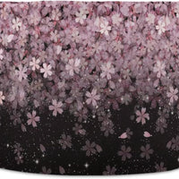 LEANSHSA Pink Cherry Blossoms Collapsible Round Storage Basket with Handles