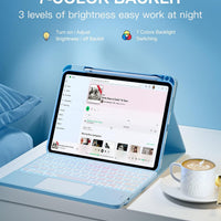 Funda con Teclado Harvopu para iPad 11" (A16) / iPad 10.ª Gen - Celeste