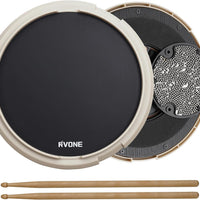 RVONE 12 Inch Practice Drum Pad, 800 Steel Beads for Snare Feel, White