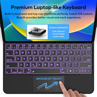 Funda con Teclado runelk para iPad Air 11" (M4/M3/M2) y Pro 11" - Negro Carbón