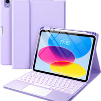 Funda con Teclado Harvopu para iPad 11" (A16) / iPad 10.ª Gen - Morado