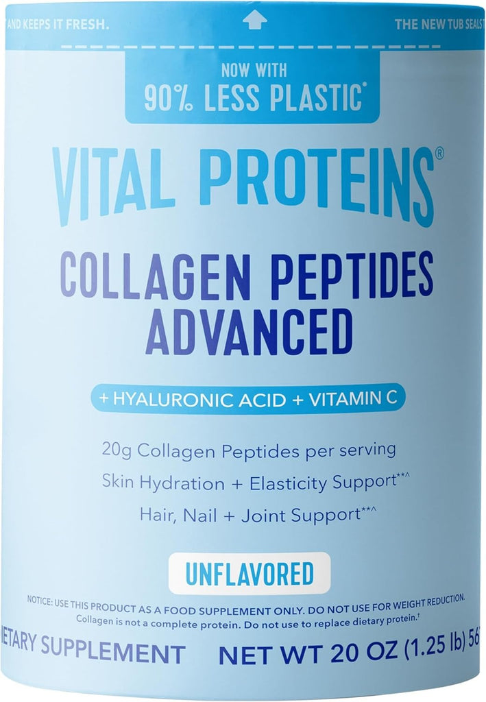 Vital Proteins - Péptidos de colágeno en polvo, de vacas alimentadas con pasto y criadas en prados, sin sabor, 20 onzas ✅ Polvo de péptidos de colágeno biodisponible: procedente de ganado bovino alime