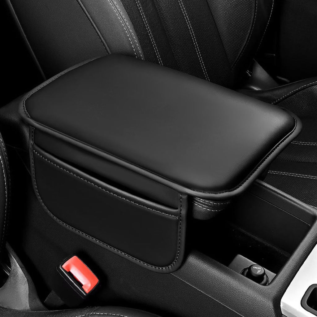 BNMFFYU Car Center Console Cover Fit for Subaru Outback: Leather Car Armrest Cover Cushion with 2 Storage Bags - Car Acc