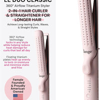 L'ANGE HAIR Le Duo Grande 360° Airflow Styler | Curl & Straighten with One Tool | 5.3" Snag-Free Titanium Plates | Cooling Air Vents to Set Curls | Adjustable Temp & Auto Shut-Off | Blush
