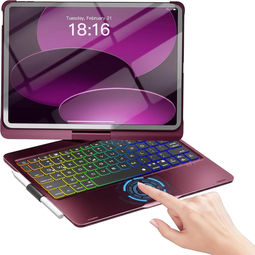 Funda con Teclado NOKBABO para iPad 10/11 (A16) y Air 11" (M4/M3/M2) - Frambuesa