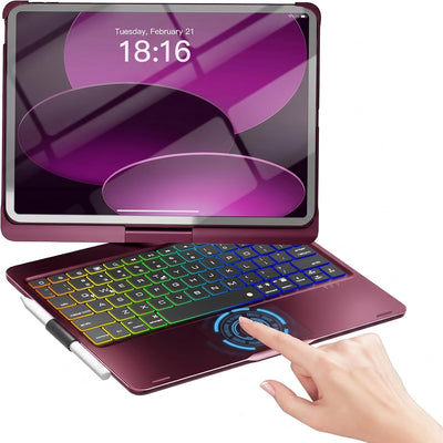 Funda con Teclado NOKBABO para iPad 10/11 (A16) y Air 11" (M4/M3/M2) - Frambuesa