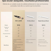 INIA Terapia de luz roja debajo de los ojos para la cara, dispositivo de belleza 4 en 1 con calor, vibración, masaje y luz roja para ojeras, hinchazón y reafirmación de la piel, mejora la rutina de