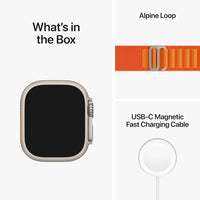 Renewed Apple Watch Ultra [GPS + Cellular 49mm] Titanium Case with Orange Alpine Loop, Large (Renewed)