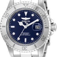 Invicta 40mm Men's Pro Diver Blue Dial Silver Tone Stainless Steel Watch 34023