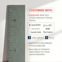 Headwaters Studio Personalized Wooden Growth Chart for Kids, Nursery Decor