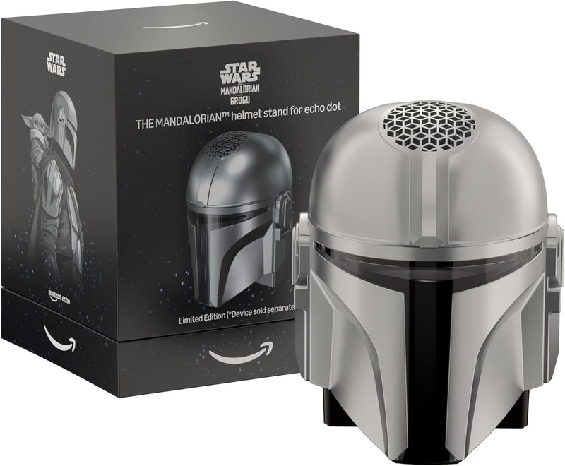 Paquete Echo Dot Star Wars: incluye Echo Dot, Deep Sea Blue y el soporte para casco Mandalorian
