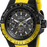Invicta Men's Aviator 50mm Silicone Quartz Watch, Yellow (Model: 33038)