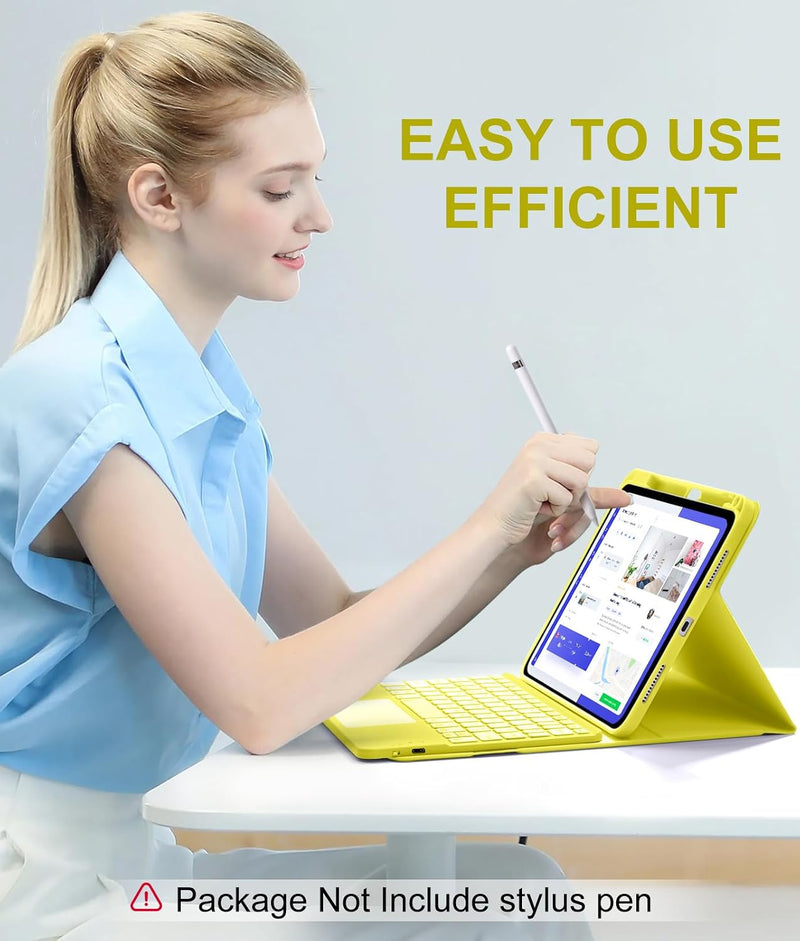 Funda con Teclado Harvopu para iPad 11" (A16) / iPad 10.ª Gen - Amarillo