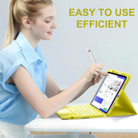 Funda con Teclado Harvopu para iPad 11" (A16) / iPad 10.ª Gen - Amarillo