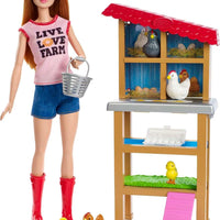 Barbie Chicken Farmer Doll, Red-Haired, and Playset with Henhouse, 3 Chickens, 2 Chicks and More, Career-Themed Toy for 3 to 7 Year Olds (Amazon Exclusive)