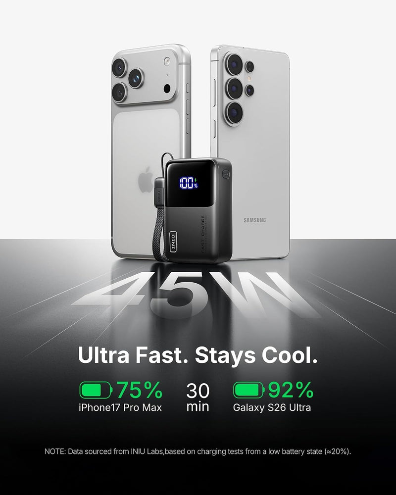 INIU Mini Portable Charger, Small 10000mAh 45W Fast Charging Power Bank