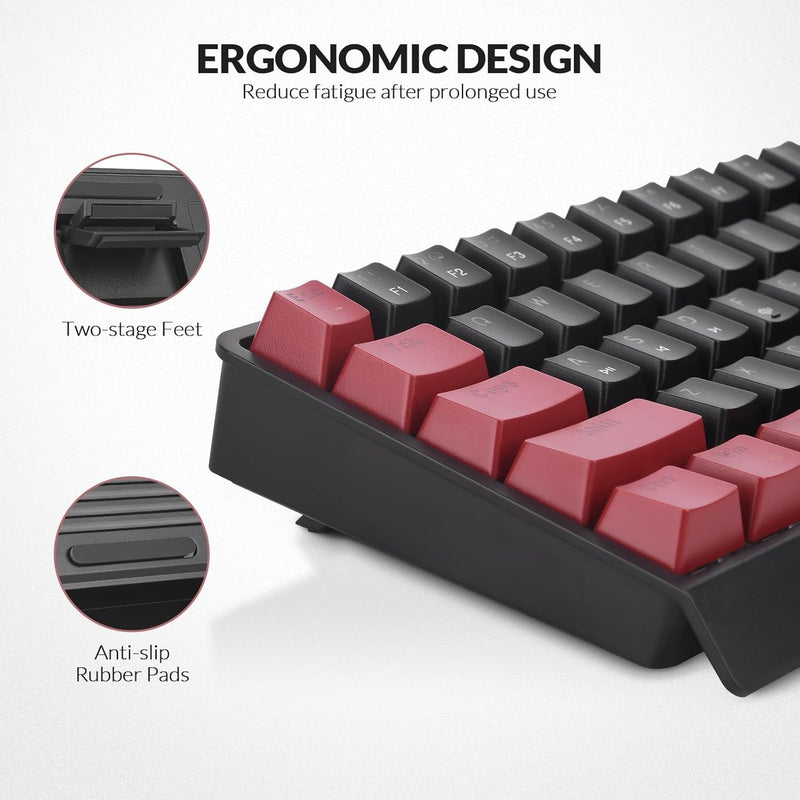 Rii RK806 60% Mechanical Gaming Keyboard 61 Keys